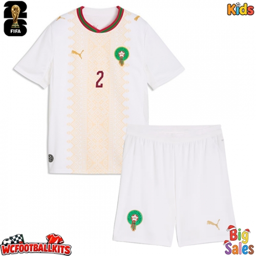 Morocco Achraf Hakimi #2 Replica Away Stadium Kit for Kids World Cup 2026 Short Sleeve (+ pants)